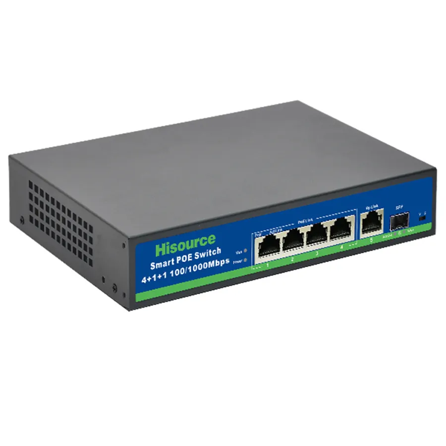Pieno Gigabit 48V 4 Porte PoE Switch Fast Ethernet per la Rete di Trasmissione Dati Power over Ethernet