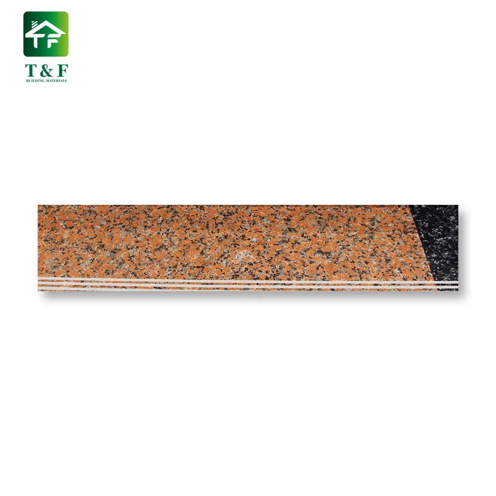 1200x300 Fiammato Lucido Granito Scale Antiscivolo Rosso Messicano Porcellana Piastrelle Passi Granito Guardare Piastrelle di Ceramica Per Le Scale indoor