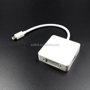 1080P 3 en 1 cuadrado Mini DP Displayport Thunderbolt a HDMI DVI VGA Adaptador convertidor salida multimonitor para teléfono MacBook - Product Image 6