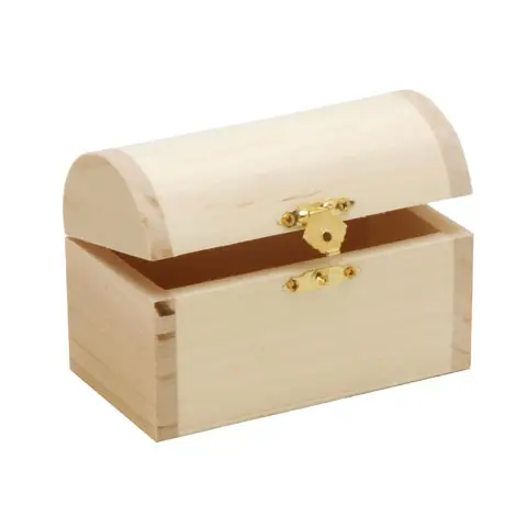 Недорогая сосновая деревянная коробка, необработанная деревянная коробка для сокровищ
