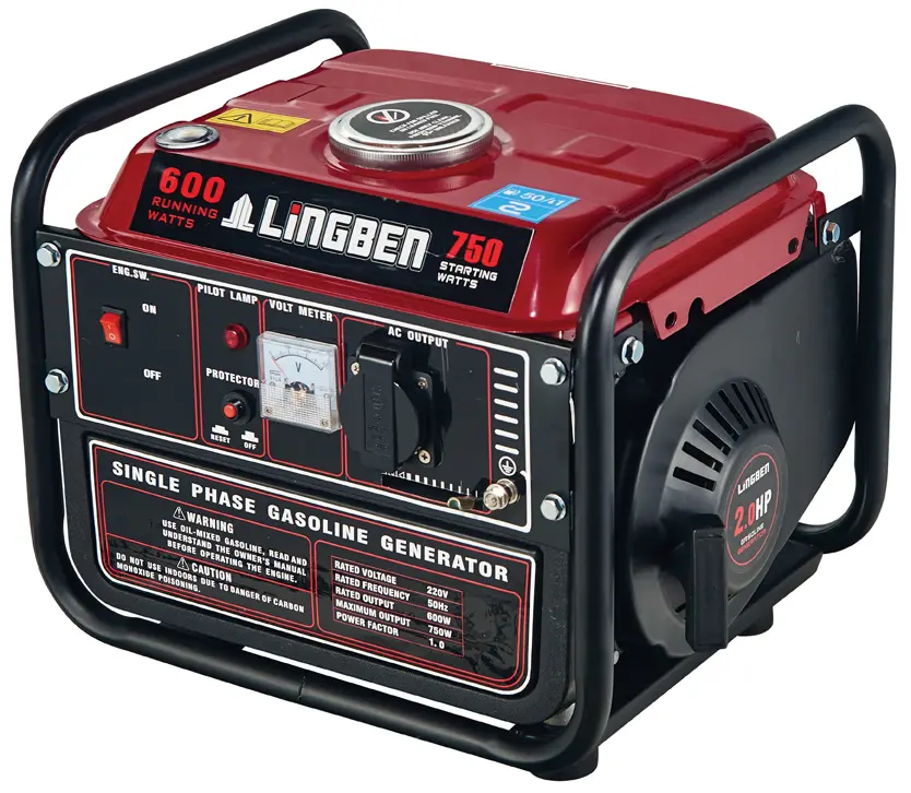 Lingben Silent Generator Gas Power 2HP 3600rpm Recoil Start piccolo uso domestico LB950-A