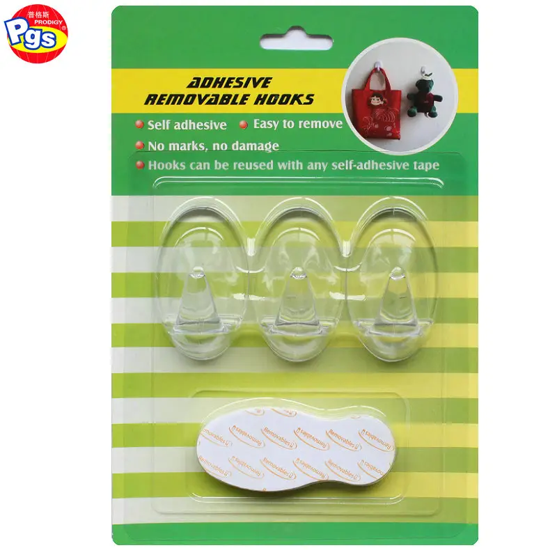 kitchen adhesive hook wall transparent double hook sticker