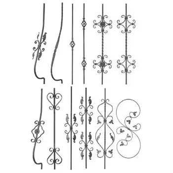 Garde-corps et en fer forgé balustre design pour porte de clôture balcon pièces de gril