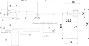 Actuador lineal de alta carga, interruptor de límite ajustable, actuador lineal, cama de 4 Funciones, 5 funciones, JS35D - Product Image 6
