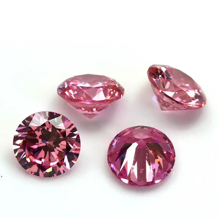 2,0mm de corte de diamante sintético CZ rosa de piedras preciosas sueltas