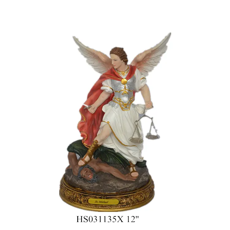12 INCH Polyresin religious archangel statue archangel miguel sublimation resin crafts gift