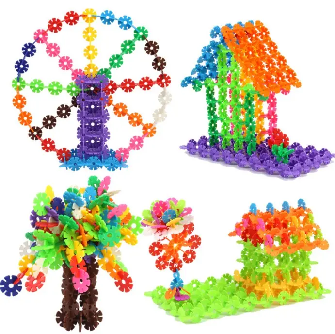 눈송이 블록 장난감 플라스틱 연결 어린이 퍼즐 장난감