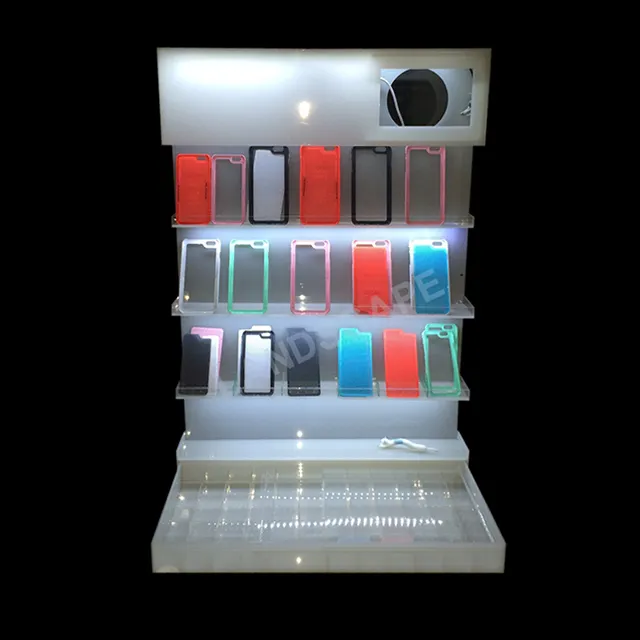 Mobile phone acrylic showcase with light / cellphone display exhibitor