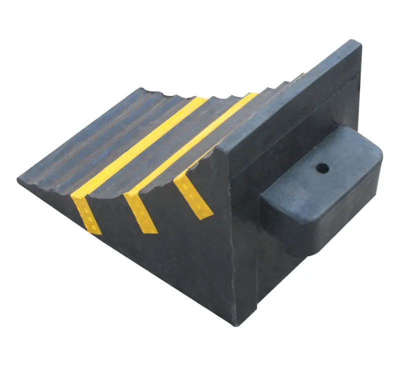 290 Mm Heavy Duty Hitam Menangani Mobil Rubber Wheel Chock