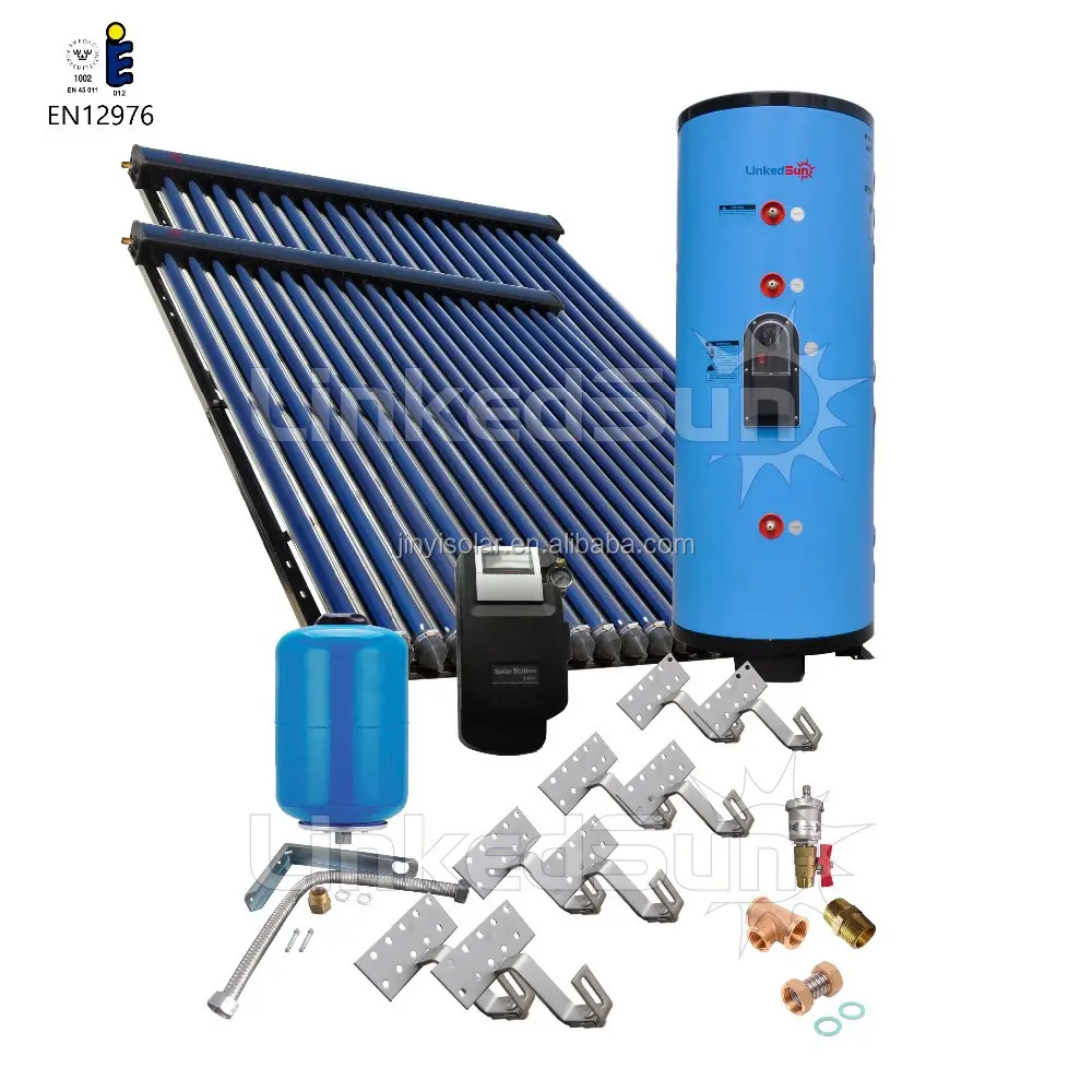 EN12976 Certificata Spaccatura Sistema di Riscaldamento Solare Dell'acqua Pressurizzata Kit