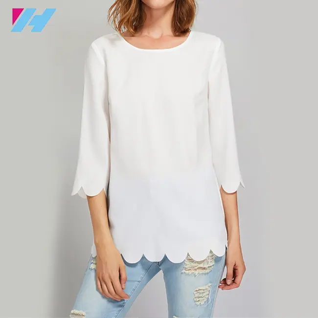 Yihao venta al por mayor blusa de verano de las mujeres última moda de manga larga sexy espalda abierta blusa blanca