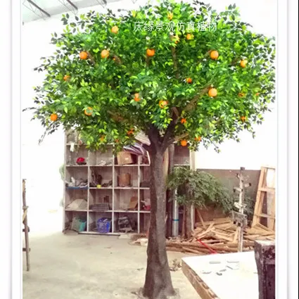 Simulación de decoraciones de árboles de fruta de plástico artificial árbol de naranja