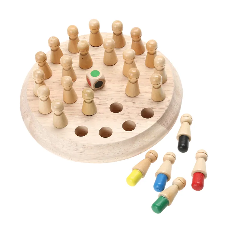 Per bambini In Legno Corrispondenza di Memoria Bastone di Gioco di Scacchi Per Bambini Giocattolo Educativo Precoce 3D Puzzle Di Festa di Famiglia Casuale Gioco di Puzzle Gioco di Memoria