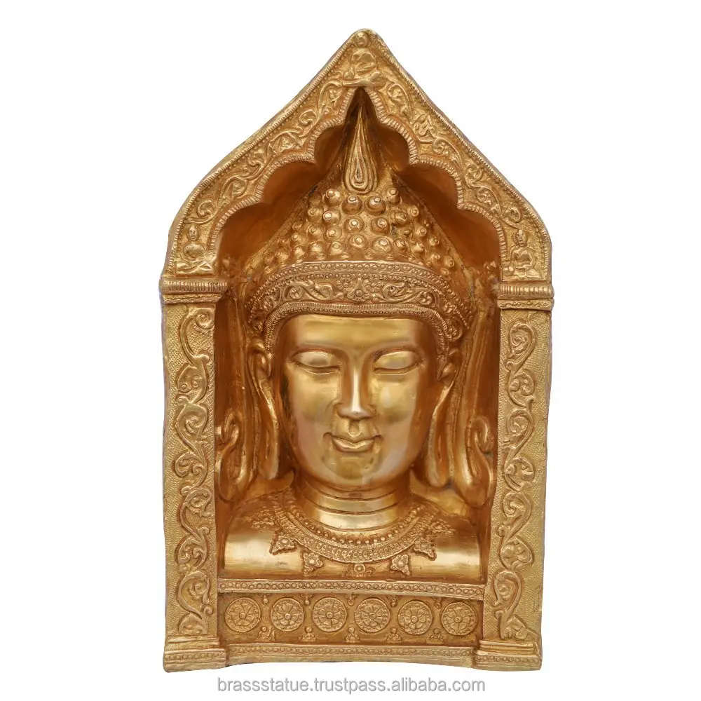 Decorazione da tavola scultura Buddha viso metallo artigianato decorazione per la casa decorazione da tavola oggetto regalo in ottone dio idoli buddha in ottone