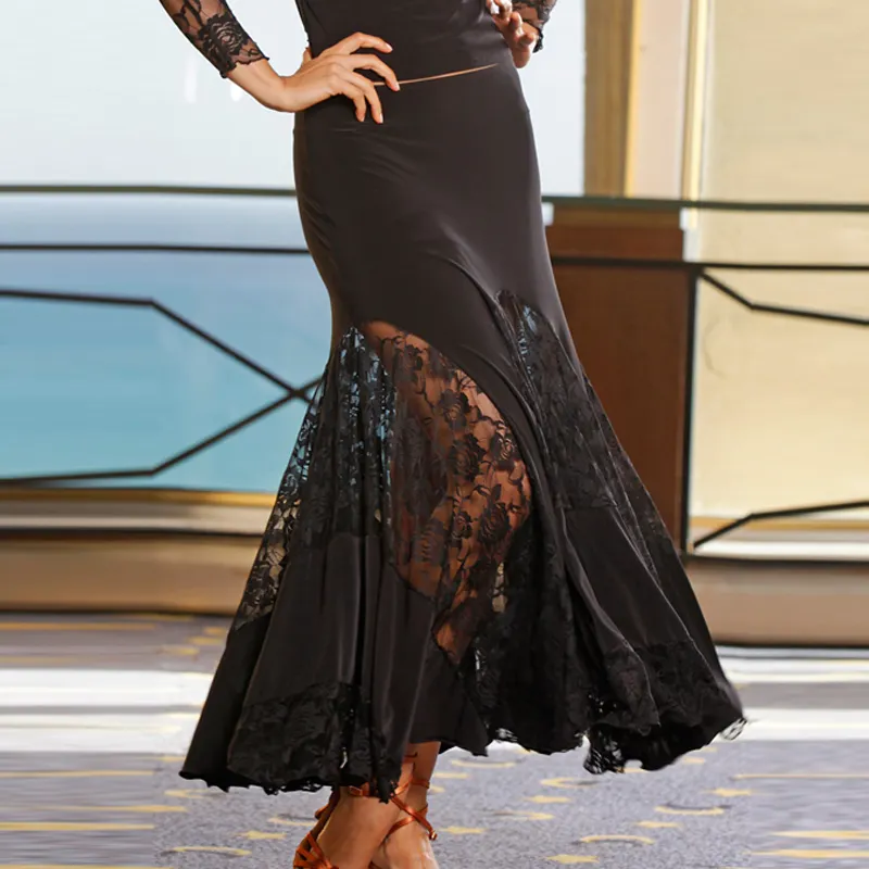 Falda de salón de baile larga de talla personalizada para mujer y Niña barata al por mayor