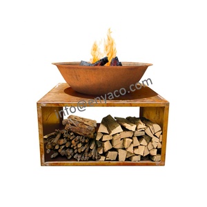 <strong>Patio</strong> Outside BBQ Firewood Brazier Charcoal Garden Steel Metal <strong>Round</strong> Table Stove Fire Wood Bonfire Pit Burn Outdoor With Stand - Product Image 1