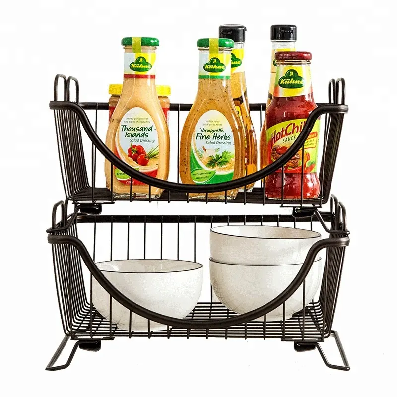 Cucina di casa Organizzatore Ghisa Impilabile Piatto di Cucina Cremagliera Cestino di Immagazzinaggio Piatto Piatto Scolapiatti Rack con Pieghevole Stander