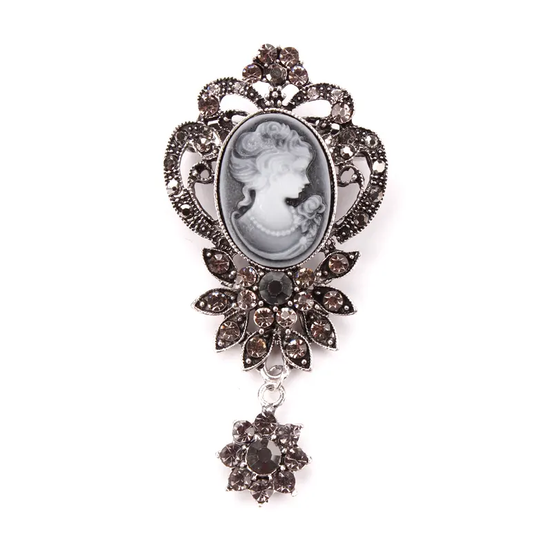 Spille Weiman Jewelry Factory di alta qualità Vintage Elizabeth Queen Figure Cameo spille