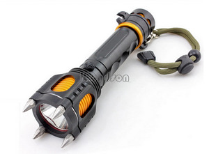 Yüksek güç <span class=keywords><strong>LED</strong></span> 2000LM alüminyum alaşım taktik el feneri saldırı kafası kendini savunma elektrikli fener