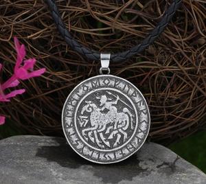 Wholesale Nordic Vikings Horse Amulet the <strong>Norse</strong> Horse Print RUNE Pendant Necklace - Product Image 3