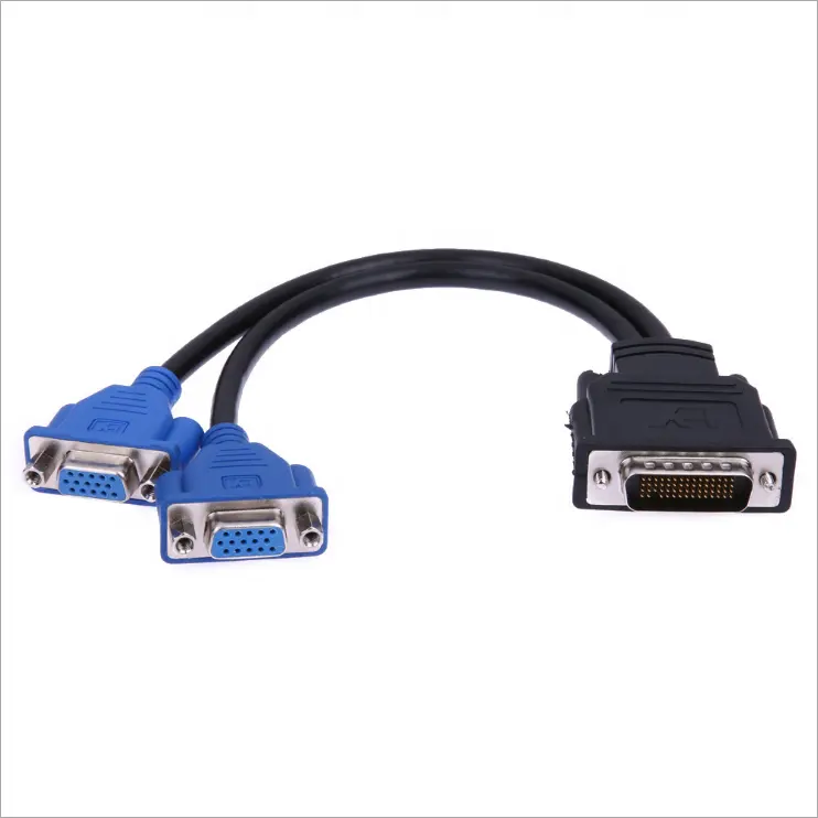 Prix de gros DMS-59 59Pin DVI Mâle à Double VGA 15Pin Femelle Câble Adaptateur de Répartiteur Pour Moniteur TV Projecteur D'ordinateur