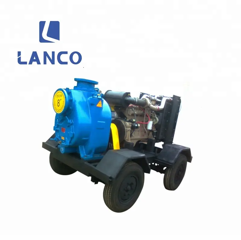 Mesin Diesel Ponsel Trailer Mounted Self Priming Pump Marine Pompa Limbah