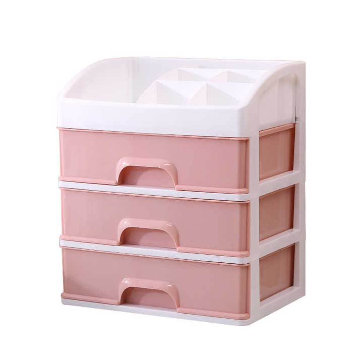 Made In China Plastic Beauty Makeup  Cabinet Plastic Desktop Cosmetics Storage Box