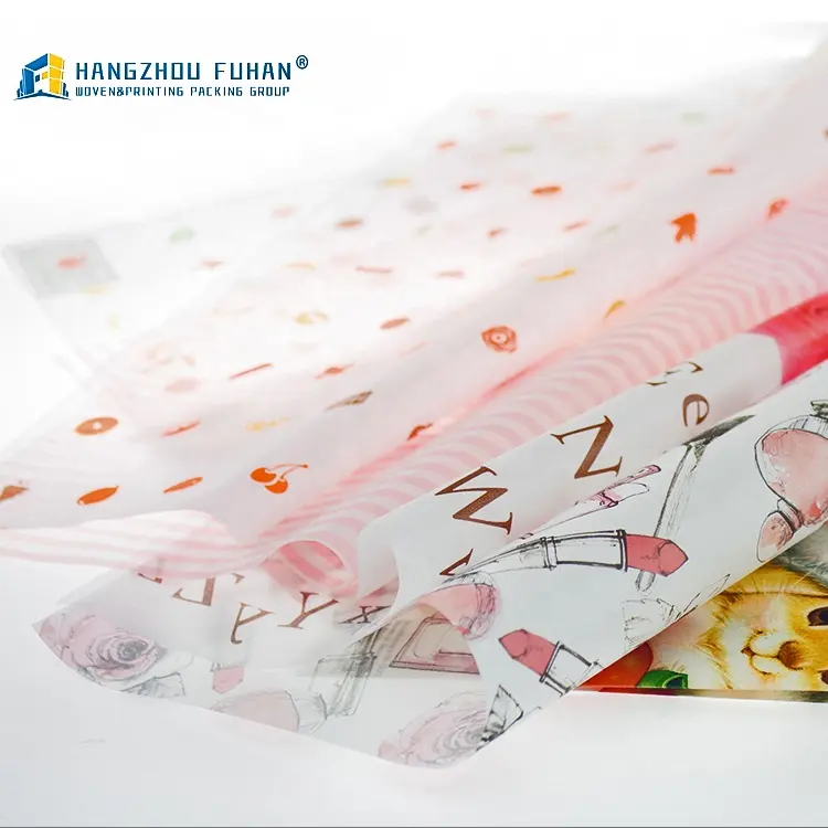 Papel de seda para envolver regalos, papel de seda para envolver, personalizado, 17gsm, papel de embalaje floral
