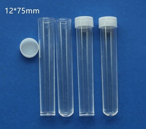 <span class=keywords><strong>12</strong></span>*75ミリメートルClear円形または平底Mini小さなPSプラスチックバイアル試験管ため種子粒