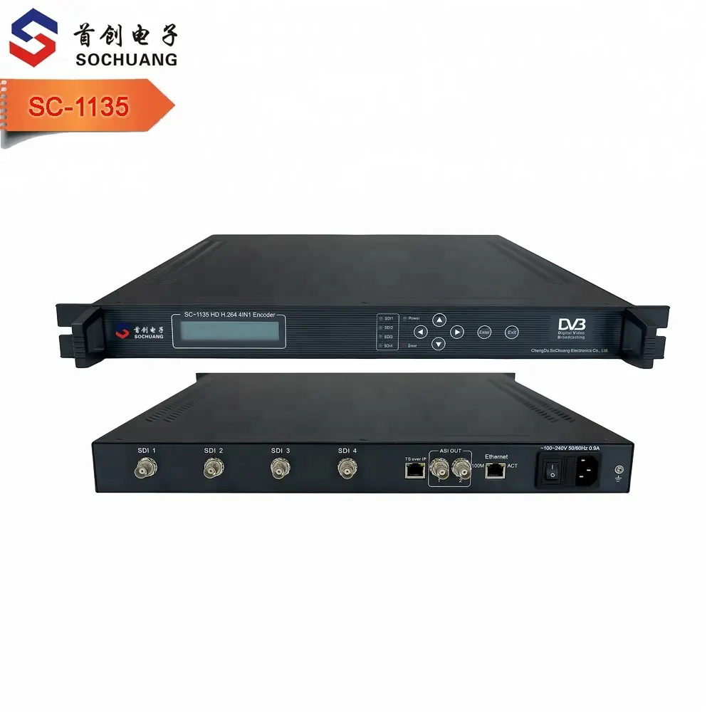 Hd Sdi Naar Asi H.264 Encoder (Embedded Audio, 4 * Sdi + 1 * Asi In, asi + Ip (Udp) Out)