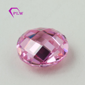 Double Checkerboard <strong>Cabochon</strong> Pink Zirconia - Product Image 2