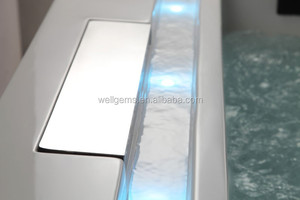 3 צדדי חצאית קיר פינת שני אנשים אמבטיה אמבט ג Led סביב מפל עיסוי אמבטיה אקריליק עם לבן מודרני 1.8m