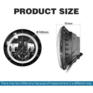 LEDフロント灯タイプ4 × 4車のアクセサリー7インチラウンドLEDヘッドライト - Product Image 2