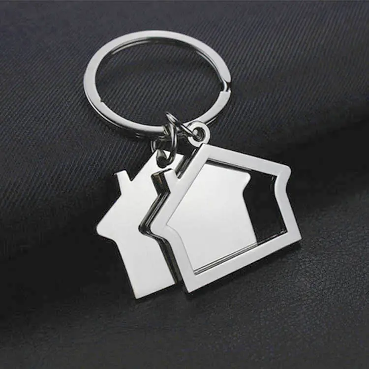 custom logo promotional house shaped keychain