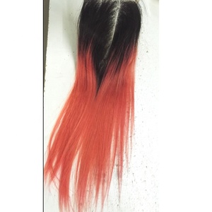 Fabrika insan saçı ombre kapatma boyutu 4*4 1b/pembe 8 inç 10 inç 12 inç stokta perakende ve toptan fiyat - Product Image 2