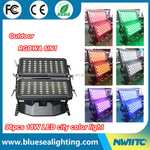 เครื่องฉายแสงสีเมือง LED 6in1กลางแจ้งสำหรับ IP65สำหรับโครงการอาคาร DMX512โหมดควบคุม