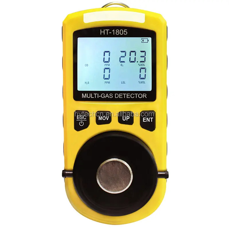 Hti-Analizador de gas 4 en 1, detector portátil para O2, Co, H2s, LeL, probador tóxico, portátil, multigas