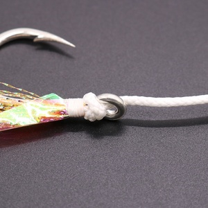 Mustad Slow Jigging Assist <strong>Hook</strong> <strong>with</strong> Feather PE <strong>Line</strong> Metal Jig High Carbon Steel Slow Jig Fishing <strong>Hook</strong> - Product Image 4