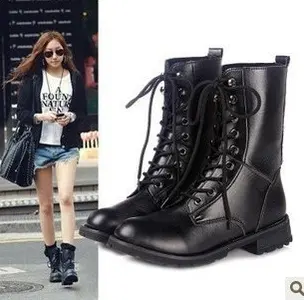 Hotsale footwear Cool women punk british style vintage cool ladies fashin shoes ankle boots lace up winter martin boots