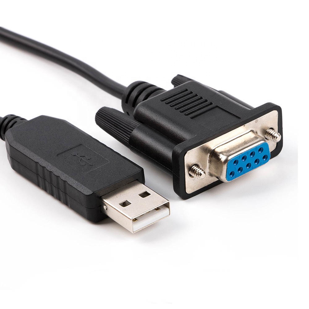 Cable de Modem Null USB DB9F Negro 2TX 3RX 5GND 7CTS 8RTS