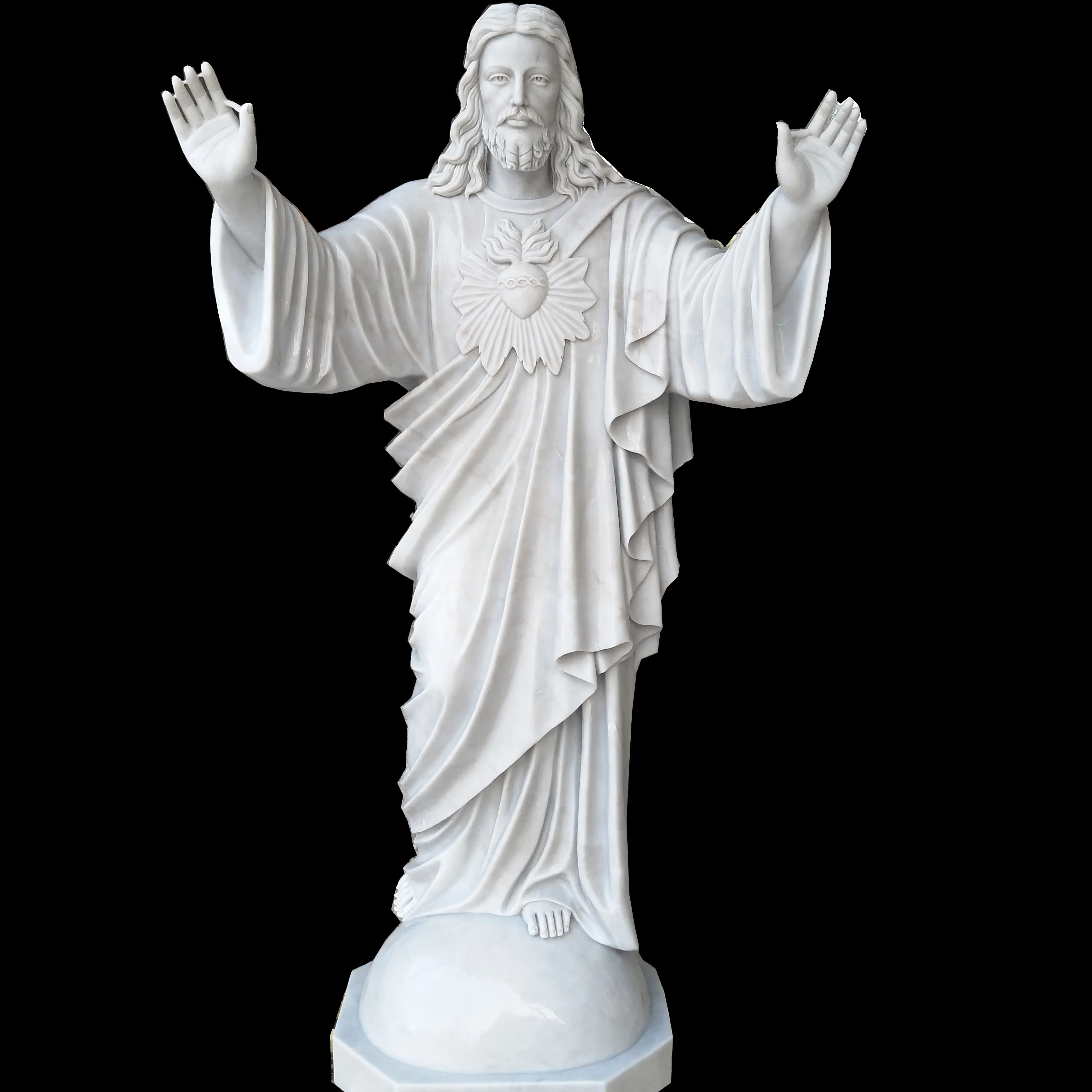 Estatua de Jesús de corazón sagrado de mármol para decoración de Iglesia