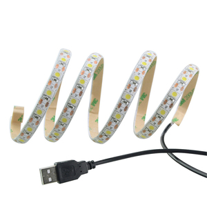 5VUSBウォームホワイトライトSMD505060led/mホワイトPCB TV PCUSBポート電源<span class=keywords><strong>LED</strong></span>バックライトストリップ、粘着性バッキングテープ付き