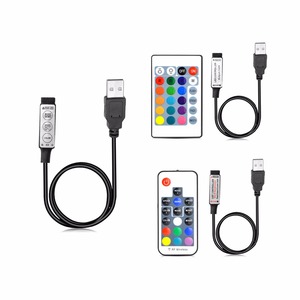 USB-LED-Strip-Controller 5-24V RGB-IR-RF-Fernbedienung 5V-24V USB-LED-Licht leiste 17 24-Tasten-Fernbedienung - Product Image 1