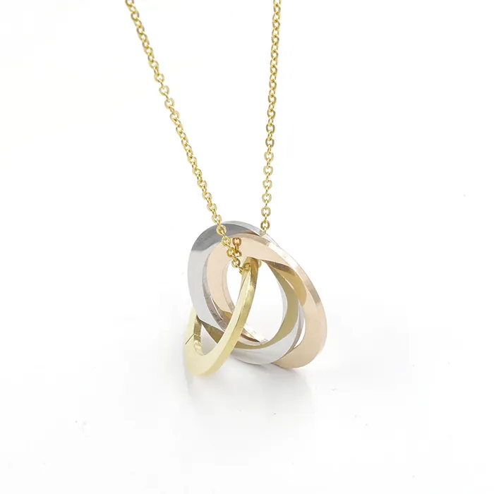 2024 новые дизайнерские ожерелья из нержавеющей стали, три цвета, круглые ожерелья, триколор, колье для женщин