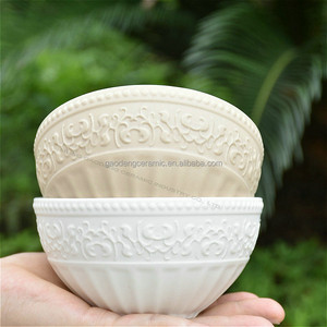 Ceramic Soup Bowl Embossed Rice Bowl <strong>Coconut</strong> Bowls and Cups Dinnerware Set Food Contact Safe Restaurant Round <strong>Shape</strong> Customized - Product Image 4