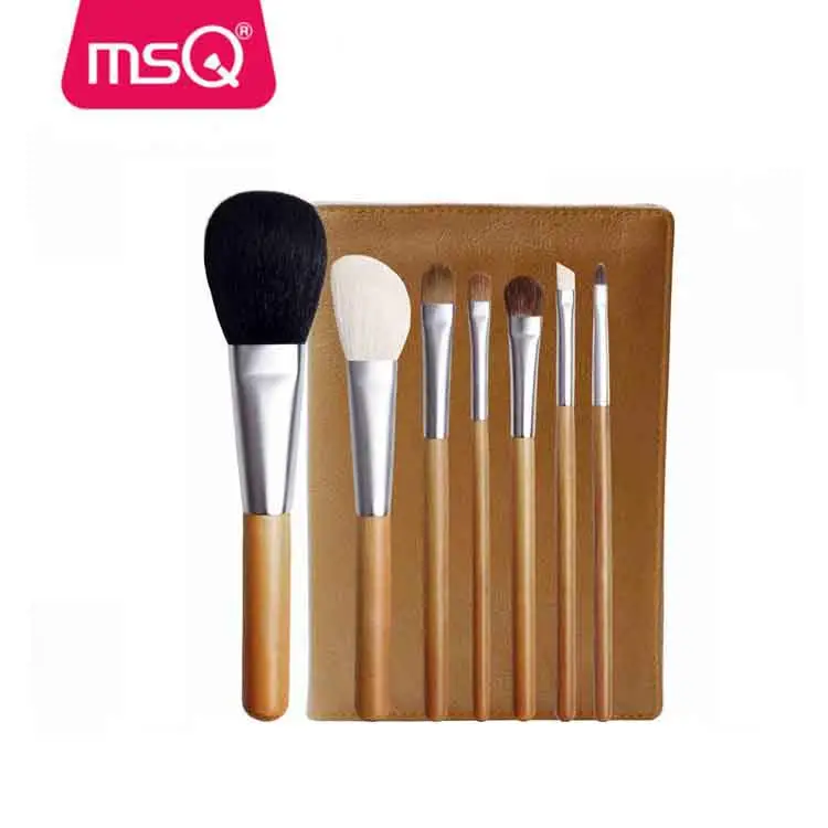 MSQ 7pcs Newest style makeup brush with natural goat hair and pony hair accept OEM order