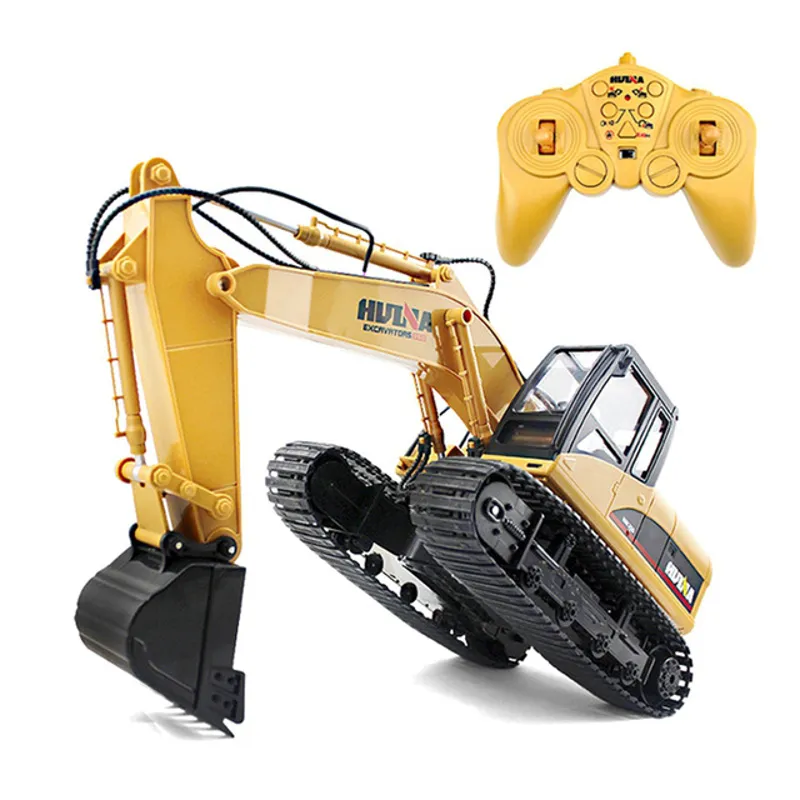 HUINA 1550 2.4G 15Ch RC Metal Excavator W/die-cast bucket, 1/14 Scale Construction Truck