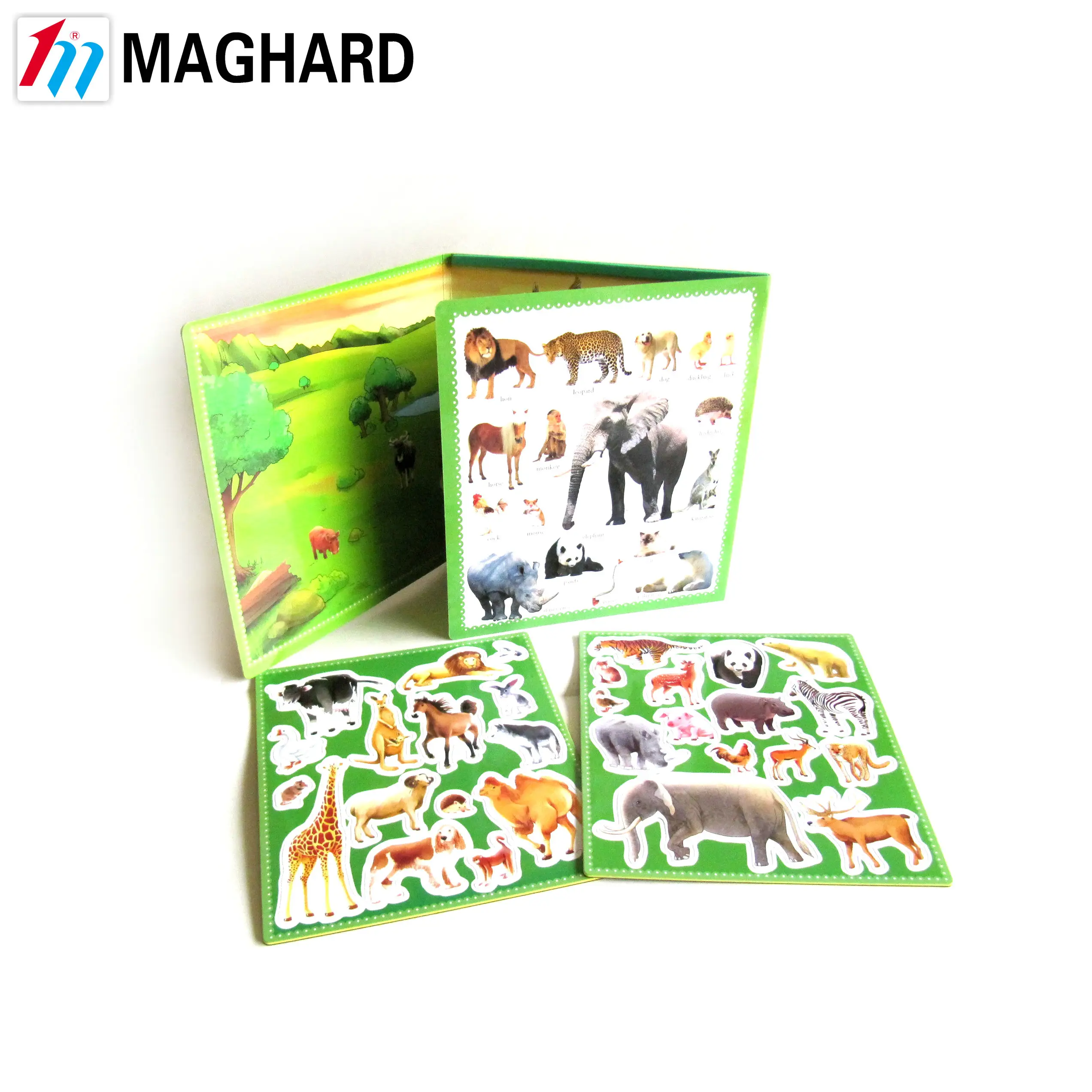 Magnetische Leren Onderwijs Speelgoed Stickers Boek Diy Magneet Speelgoed Puzzel Game Cartoon Zoo Dieren Creatie Magnetische Sticker Pad