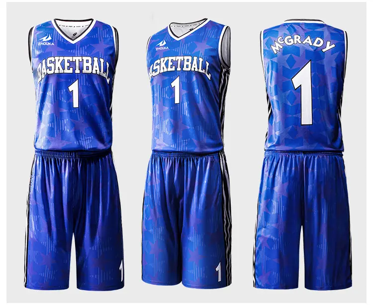 ZHOUKA Top Vente Sportswear Uniformes de Basket-Ball Pour Hommes à Séchage Rapide Maillot de Basket-Ball