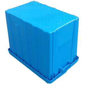 600*400*450mm 70l 80l agricultura grande crate de plástico com tampa e alça